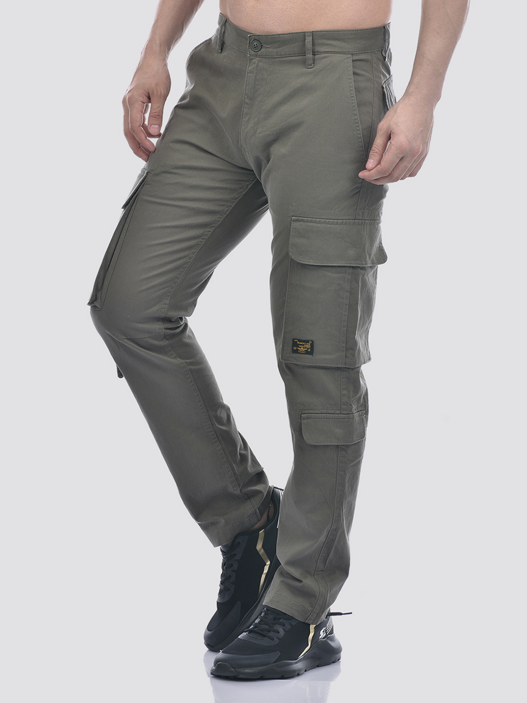 Numero Uno Men's Regular Fit Solid Dark Green Olive Pants